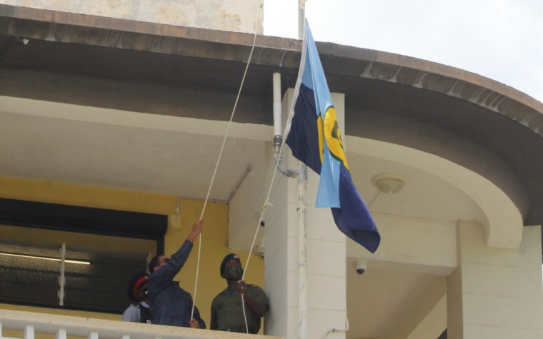 CARICOM_flag_hoisted
