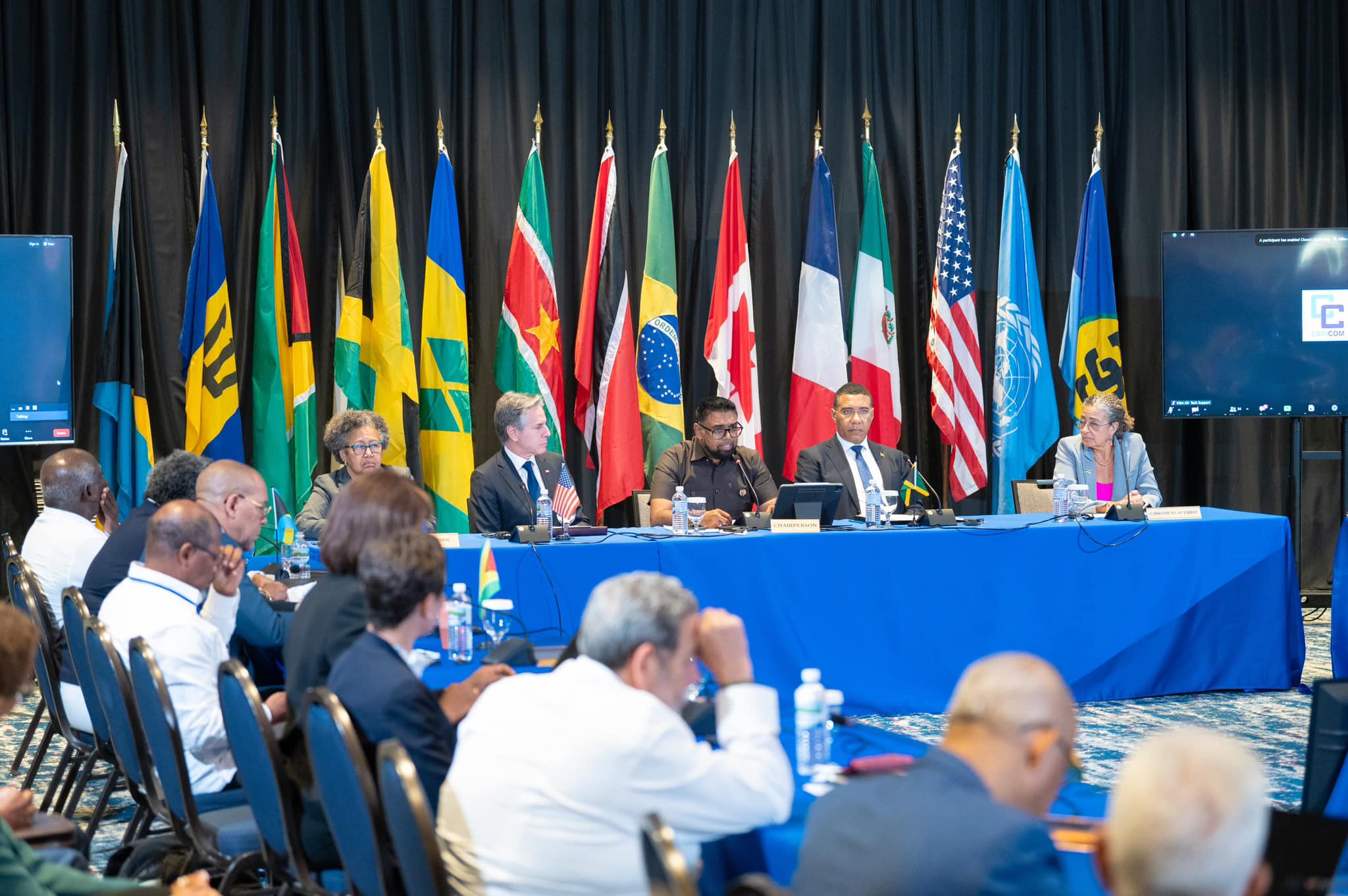 Meeting Wide Shot- Haiti Talks in Jamaica - 11 March