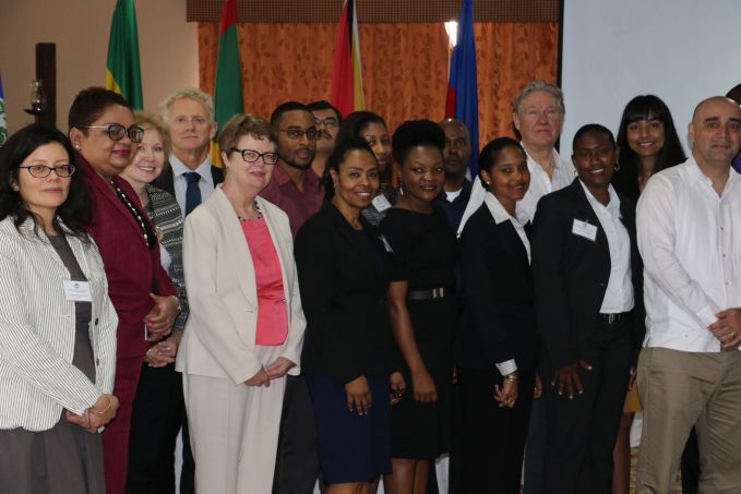 Representatives of the CARICOM Secretariat and senior environment officials at the meeting