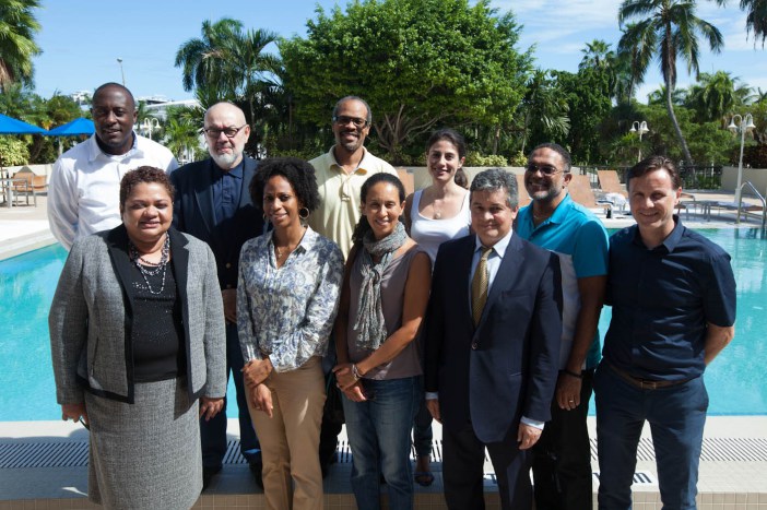 Representatives from Intergovernmental Organisations and the CLME+ Project Coordination Unit (PCU) : From left to right: 1st row: Ms. Amrikha Singh (CARICOM Secretariat), Ms. Walker (CLME+ PCU), Ms. Bahri (FAO), Mr. Toro (IOC of UNESCO), Mr. Debels (