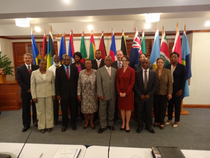 CARICOM Foreign Ministers, other Heads of Delegations and the CARICOM Secretary-General share a group photo at the start of the 19th Meeting of the Council for Foreign and Community Relations (COFCOR), Monday