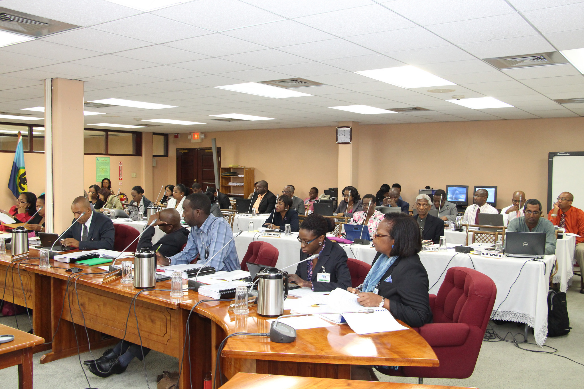 Officials of the Caribbean Community (CARICOM) meet at the CARICOM Secretariat ahead of a Meeting of the Council for Trade and Economic Development (COTED,