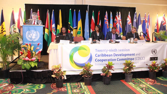 The Deputy Executive Secretary of ECLAC, Antonio Prado, opened the 26th session of the Caribbean Development and Cooperation Committee in Saint Kitts and Nevis. Photo: ECLAC