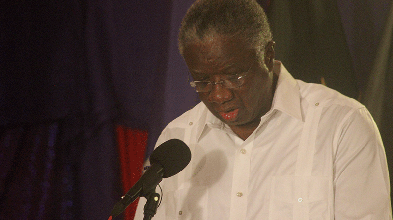 Prime Minister of Barbados, the Hon, Freundel Stuart addresses the opening ceremony of the 27th Intersessional Meeting of the Conference of Heads of Government of CARICOM, Placencia, Belize, 15 February, 2016