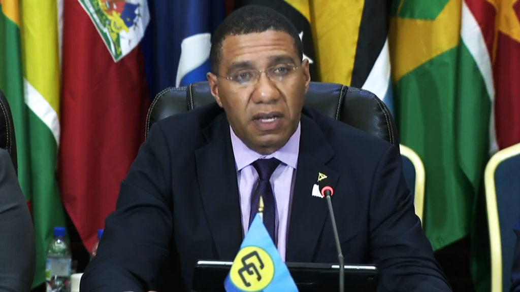 Le Pr&eacute;sident de la CARICOM, le Tr&egrave;s Honorable Andrew Holness