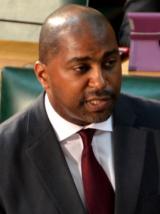 State Minister for Science, Technology, Energy and Mining, Julian Robinson makes a point during his 2014/15 Sectoral Debate presentation in the House of Representatives on June 11, under the theme: &lsquo;Information and Communication Technologies as