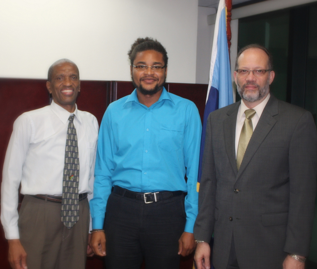 CYA for St. Kitts and Nevis and Incoming Dean Mr. Klieon John is pictured here with CARICOM Secretary General, Ambassador Irwin LaRocque and Assistant Secretary General, Human and Social Development by Dr. Douglas Slater. The occasion was a courtesy
