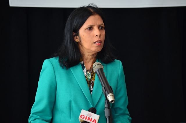 Deputy Secretary-General, CARICOM Secretariat, Manorma Soeknandan addressing the electoral observation workshop