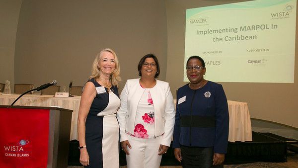 Left to right: Carleen Lyden-Kluss of NAMEPA, Sherice Arman of Maples and Calder, and Dr. Pauline Yearwood of CARICOM