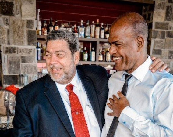 Above: current CARICOM Chairman and St Vincent and the Grenadines Prime Minister Dr Ralph Gonsalves and Martinique Regional Council President Serge Letchimy (Photo: OPRM)