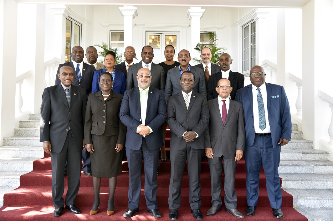 OECS Heads of Government (Prime Minister Dr. the Honourable Timothy Harris is front row, far right)