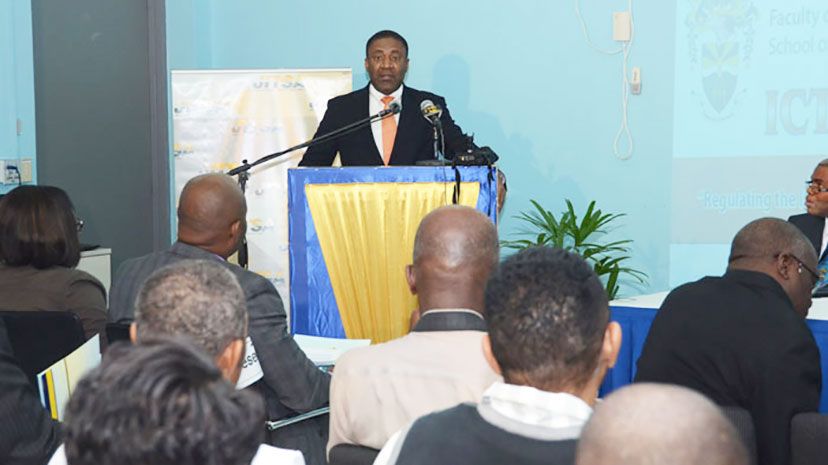 Minister of Science, Technology, Energy and Mining, Hon. Phillip Paulwell, addressing an information and communication technology (ICT) seminar.