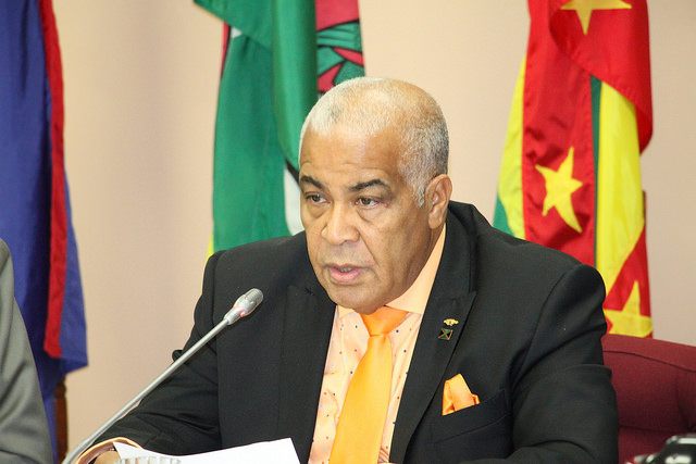 Minister of Water, Land, Environment, Sustainable Development and Climate Change, Jamaica, The Hon. Roberton Pickersgill addressing the Fifty-Third Special Meeting of COTED on the Environment and Sustainable Development