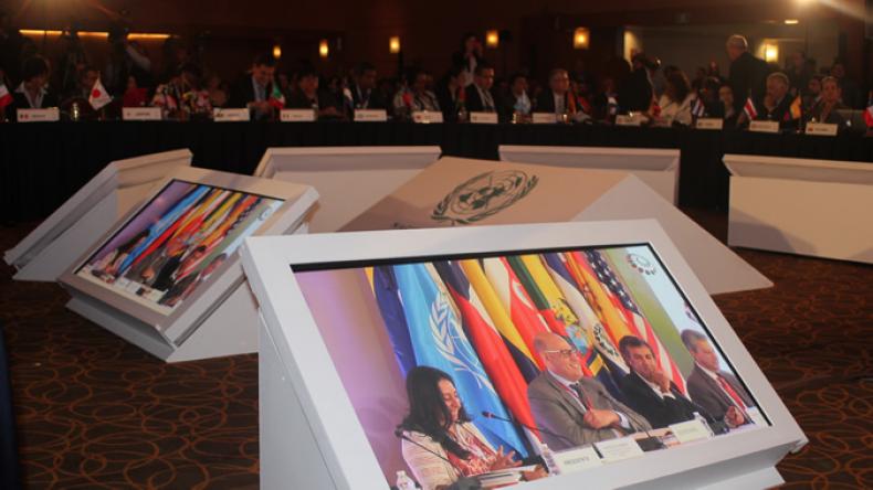 Image of the plenary hall of the second session of the Regional Conference on Population and Development. Photo: Israel Trejo / CONAPO Mexico.