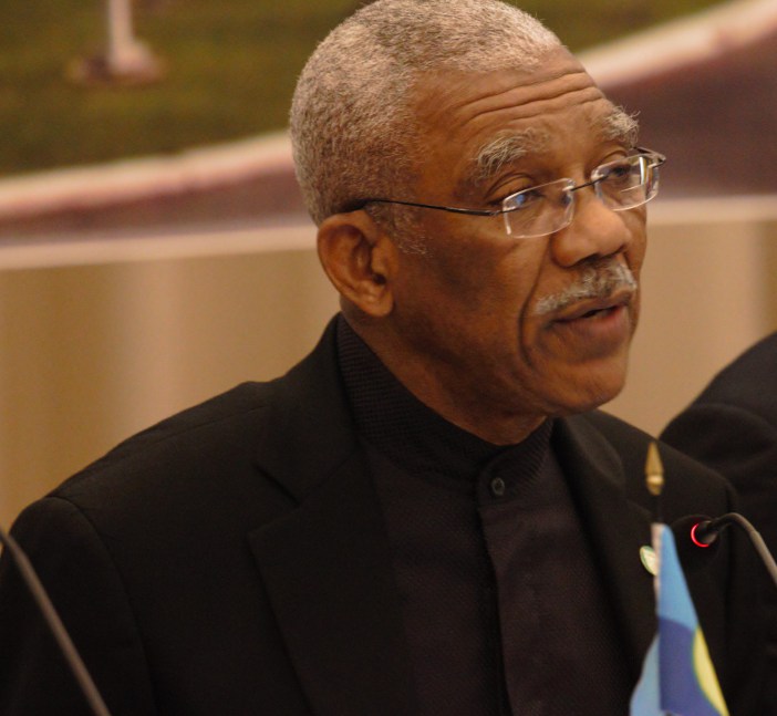 Chairman of CARICOM, President David Granger addresses the opening ceremony of the Twenty-Eighth Intersessional Meeting of the Conference of Heads of Government of CARICOM