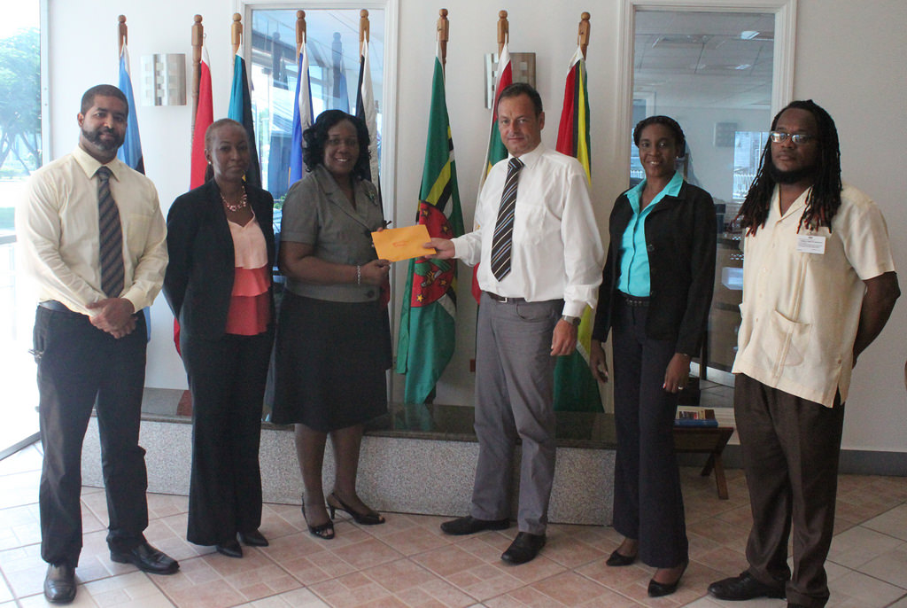 (L-R) - Mr. Nand Bardouille, Vice President, CARICOM Secretariat (CCS) Staff Association; Ms. Shola Bishop, Committee Member, CCS Staff Association; Ms. Mignon Bowen-Phillips, President, CCS Staff Association; Mr. Andreas Taeuber, Head, REETA Project