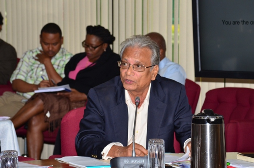 Minister of Education Dr. Rupert Roopnaraine addressing the opening of the Twenty-Seventh Meeting of the Council for Human and Social Development (Photo credit: GINA)