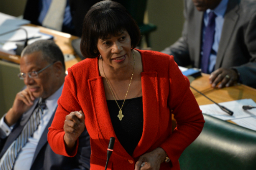 Prime Minister Portia Simpson Miller emphasises a point shortly before the historic vote on the Caribbean Court of Justice (CCJ) Bills in the House of Representatives on May 12. The members voted 42 to 21 in favour of the CCJ replacing the United Kin
