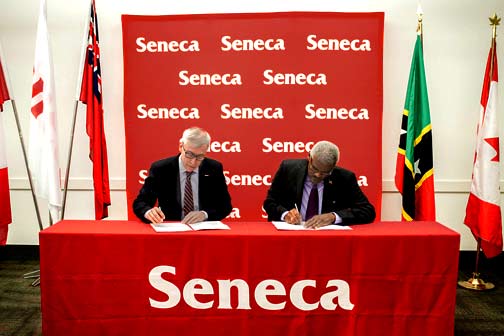 Seneca President David Agnew with John Allen, Honorary Consul General of St. Kitts and Nevis.