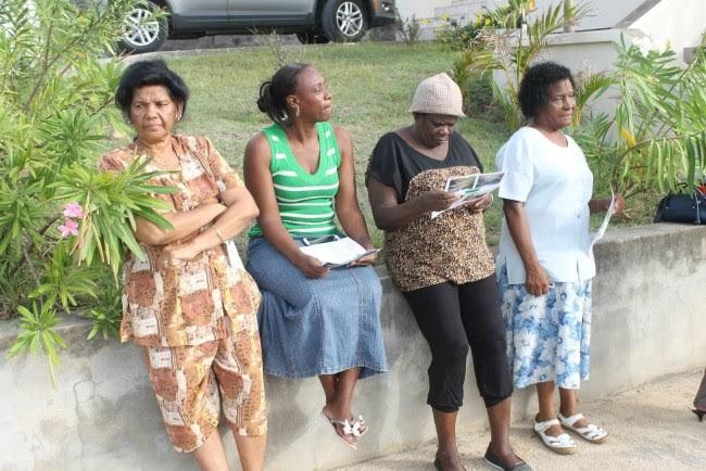 Residents of Barzey&rsquo;s Village attend the official handover ceremony for the Barzey&rsquo;s Community Road Rehabilitation sub-project on Tuesday, August 25, 2015 in Montserrat. (Photo: ZJB &ndash; Radio Montserrat)