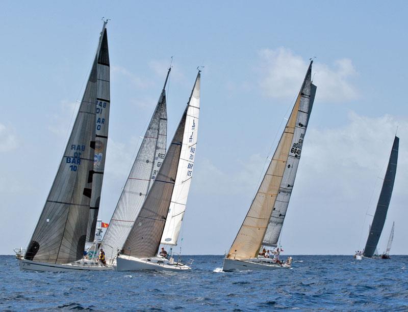 Yachts asail in the Caribbean