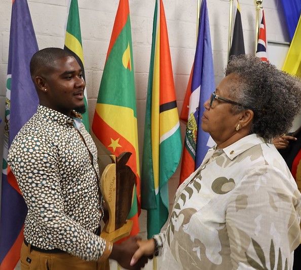 CARICOM SG with Youth Farmer of the Year