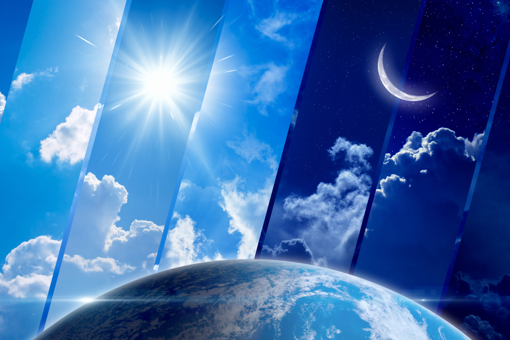 Global,Weather,Forecast,Background,,Climate,Change,Concept,,Day,And,Night,