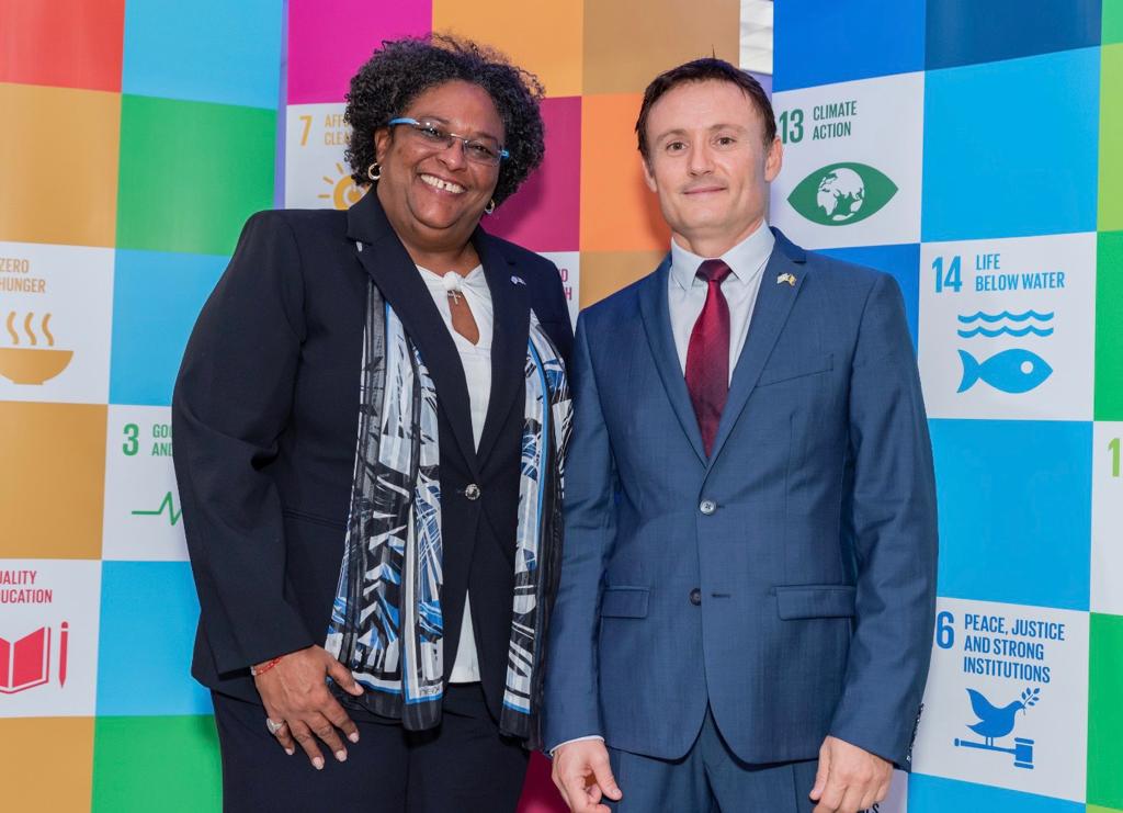 PHOTO - PM Mottley and UN Res. Coordinator Didier Trebucq (002)