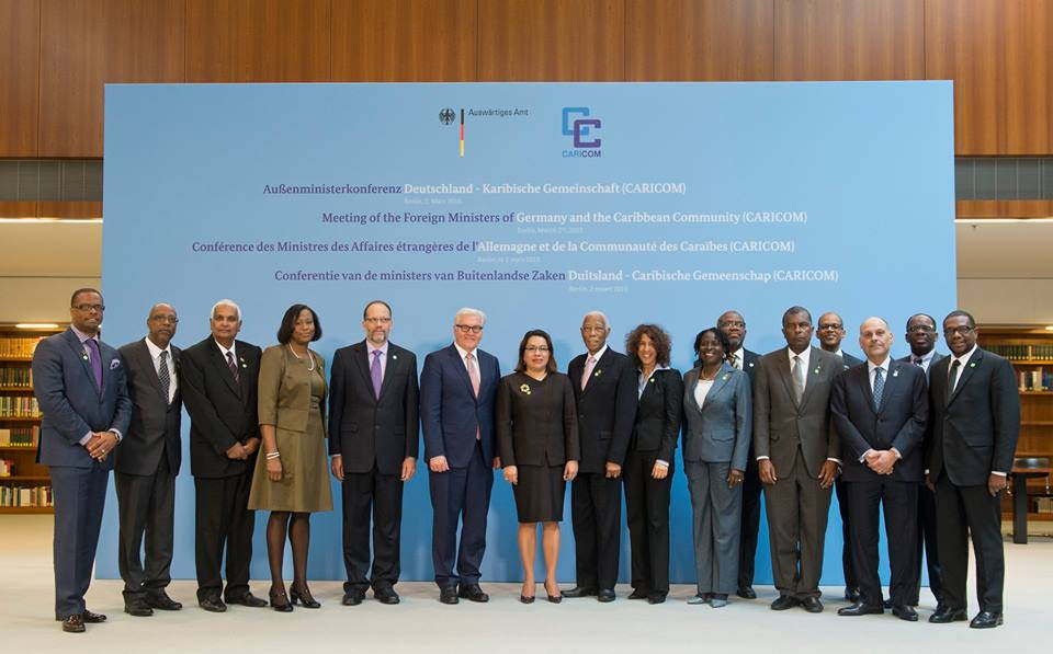 The CARICOM delegation: Secretary-General Ambassador Irwin LaRocque is 5th from left