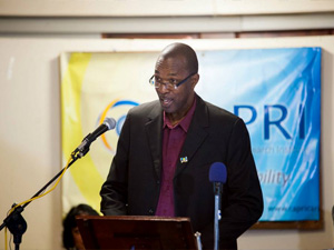 Mr. Joseph Williams, Programme Manager &ndash; Energy, CARICOM Secretariat delivering remarks.