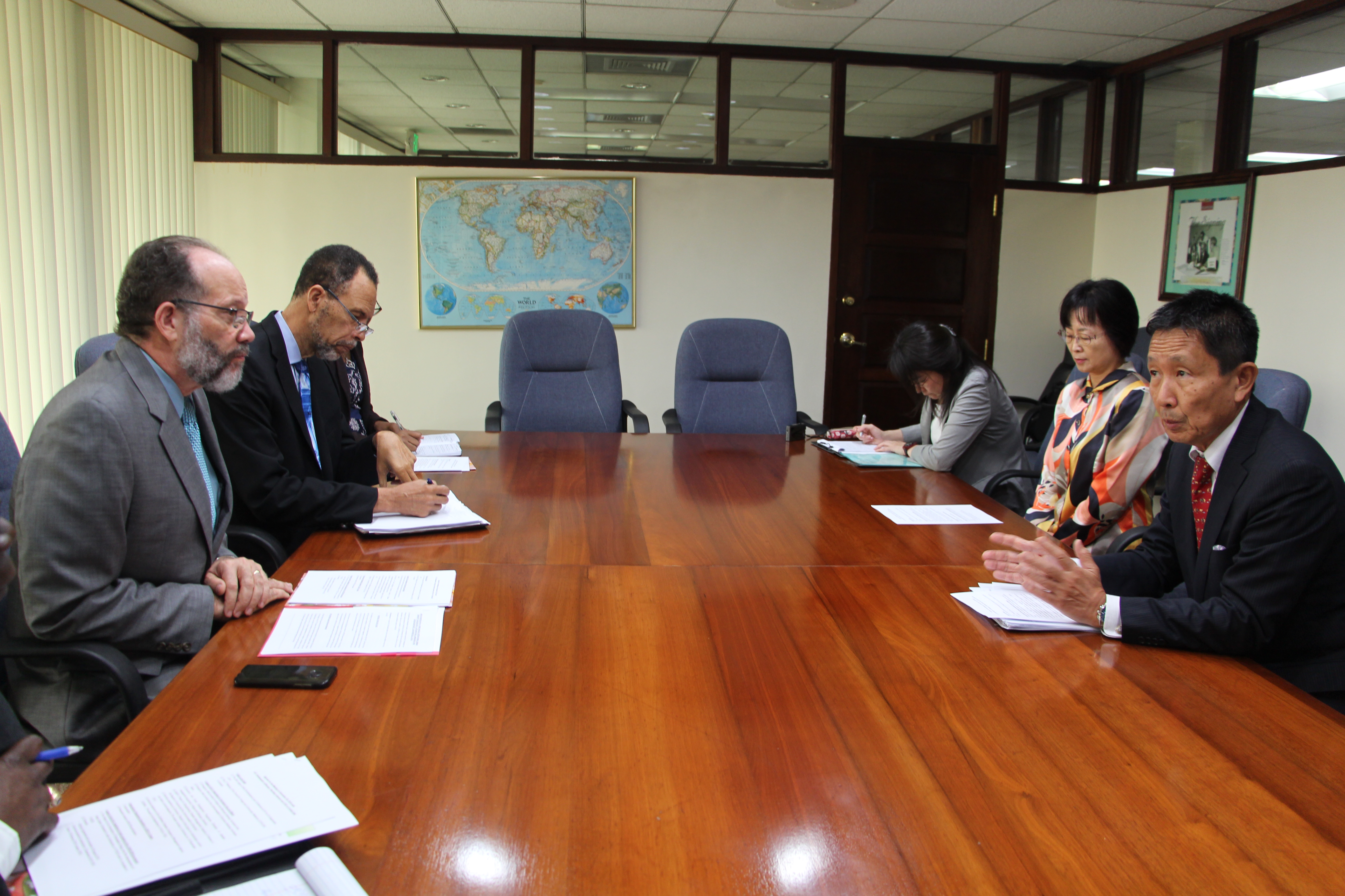 CARICOM SG  and Japan's Ambassador to CARICOM lead their delegations