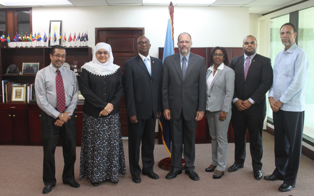 (l-r) Mr. Neville Bissember, Advisor to the Secretary-General; Ms. Safiya Ali, General Counsel, CARICOM Secretariat; Mr. Henlsey Plantijn, Secretary-General of the Ministry of General Affairs, Sint Maarten; Ambassador Irwin LaRocque, CARICOM Secretar
