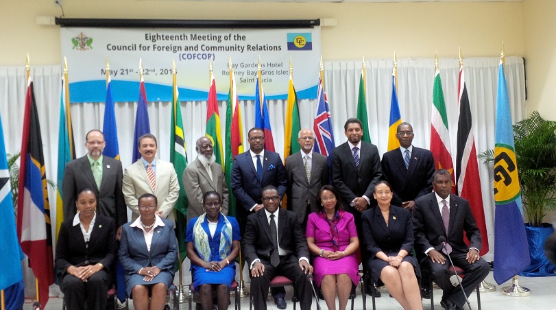 CARICOM Ministers of Foreign Affairs, Foreign Ministry Officials and CARICOM Secretary-General Ambassador Irwin LaRocque at the COFCOR Meeting