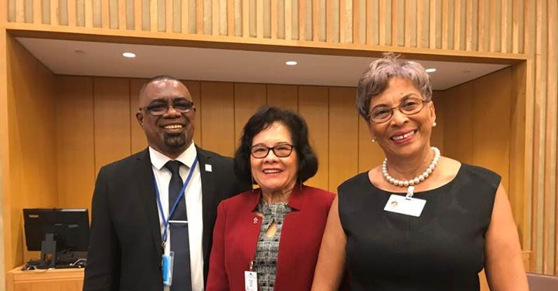(L-R) PANCAP Director, Mr. Dereck Springer, First Lady of Guyana H.E. Sandra Granger and Speaker of the Belize House of Representatives, Ms. Laura Tucker-Longsworth, OBE,