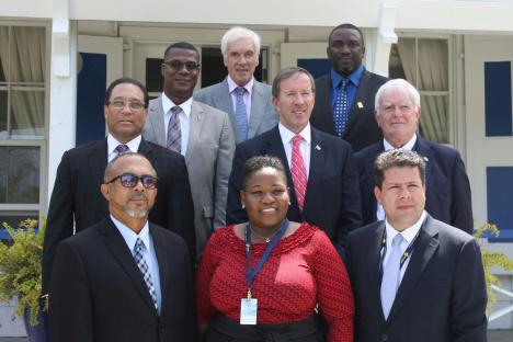 Turks and Caicos Islands Governor Peter Beckingham (back row centre) with British overseas territories leaders