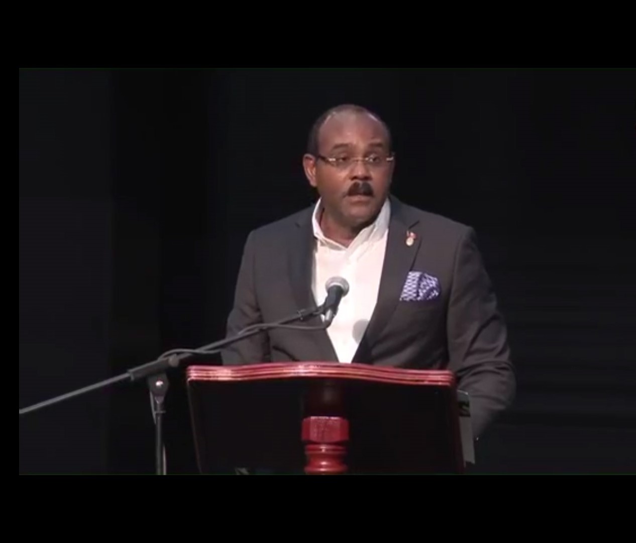 Prime Minister Gaston Browne of Antigua and Barbuda addressing the 39th Regular Meeting of the Conference of Heads of Govenment