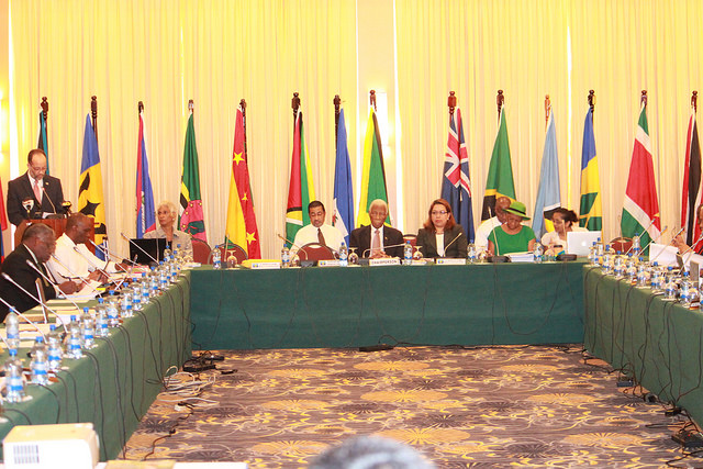 Ambassador Irwin LaRocque, Secretary-General of CARICOM addresses Ministers and delegates at the opening ceremony of the 39th meeting of COTED.