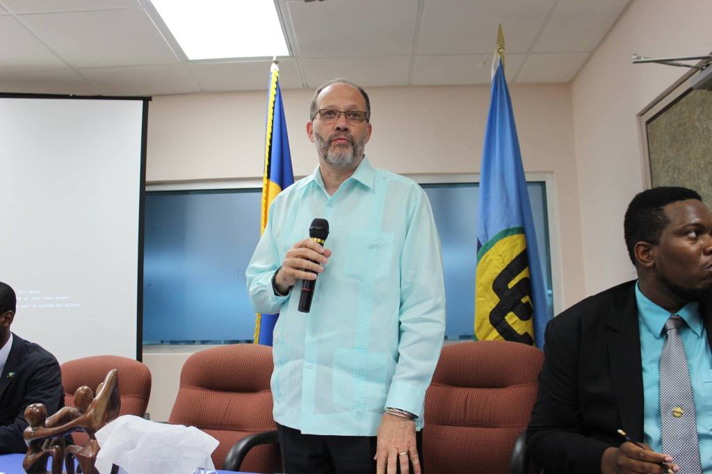 CARICOM Secretary-General Ambassador Irwin LaRocque responds to questions at the social media interaction on Monday evening in Barbados