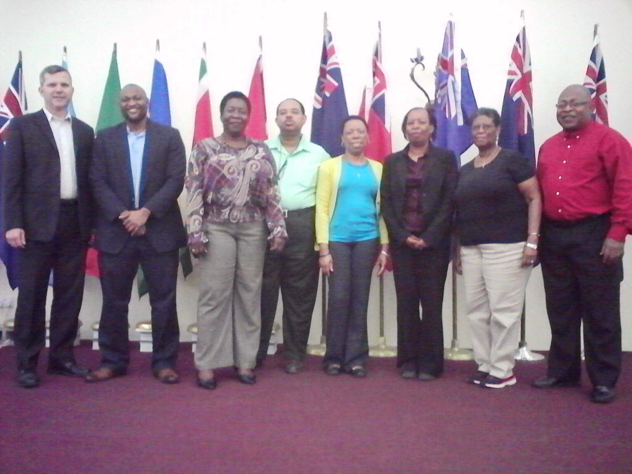 The first Board of Directors of the Caribbean Association of Professional Statisticians (CAPS): From left are, International Representative, Mr. Eric Rancourt, Director, International Cooperation Division, Statistics Canada; Vice President, Mr. Statc