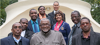 Participants: Front row L-R: Mr. B. Brown (OECS Secretariat); Dr. U. Trotz (CCCCC); Mr. W. Hinds (Energy Ministry &ndash; Barbados); 2nd row from front L-R: Mr. R. Oliver (Energy Ministry &ndash; Trinidad and Tobago; Dr. Alwin Hales (Ministry of Wate