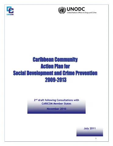 Cover page of the Caribbean Community Action Plan for Social Development and Crime Prevention.