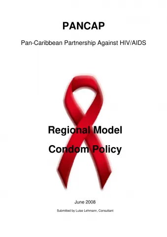 Cover page of the PANCAP Regional Model Condom Policy document on HIV prevention in the Caribbean.